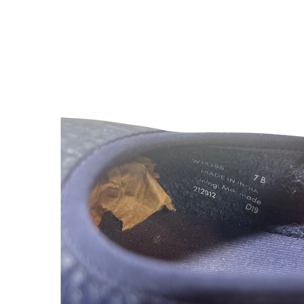 Cole Haan Pinch Weekender Navy Pebbled Leather Espadrille Flats W14365 Womens 7B - Picture 7 of 7